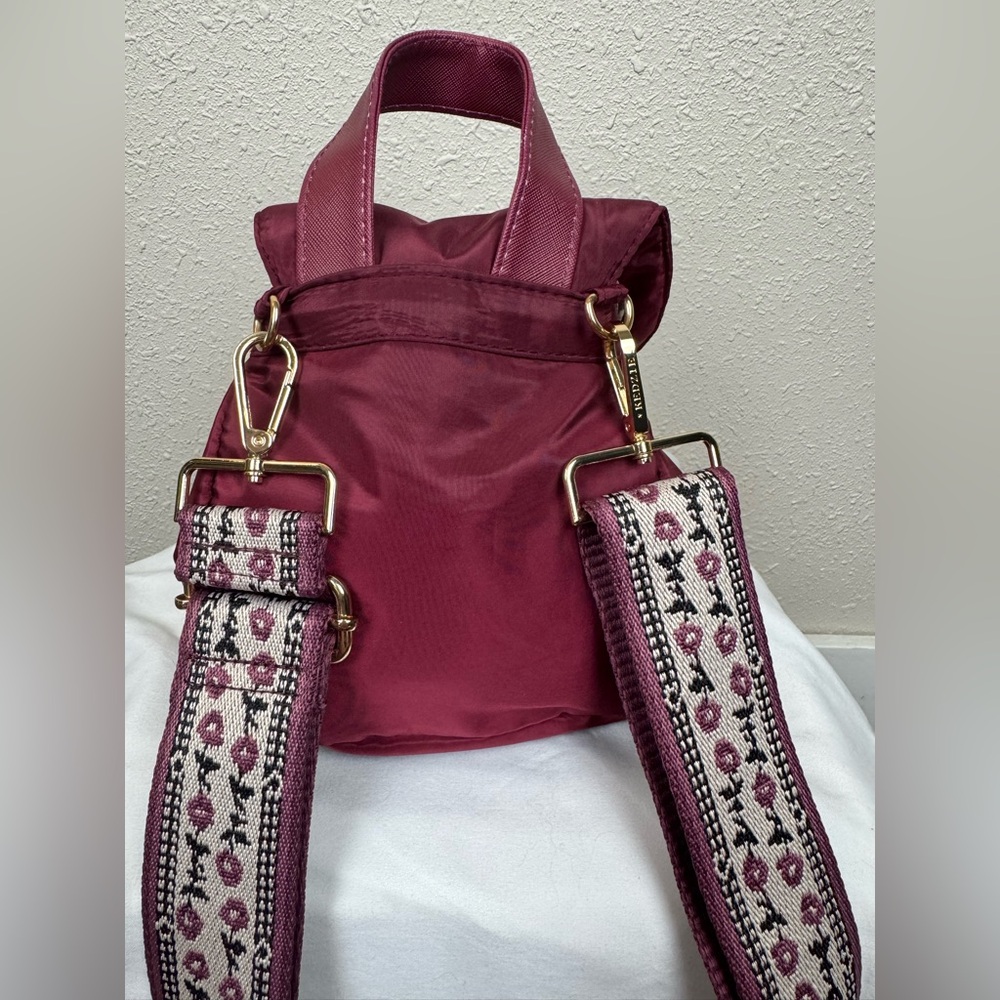 KEDZIE Burgundy Compact Nylon Backpack - Picture 5 of 14